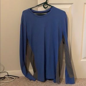 Blue sweater knit shirt
